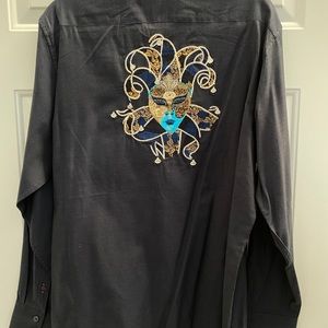 Robert Graham Exclusive and rare NWOT embroidered Venetian Mask long sleeve